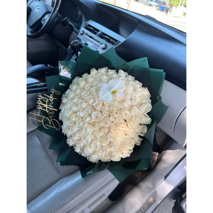 100 Rose Bouquet Wrap – LuxFlor Flowers