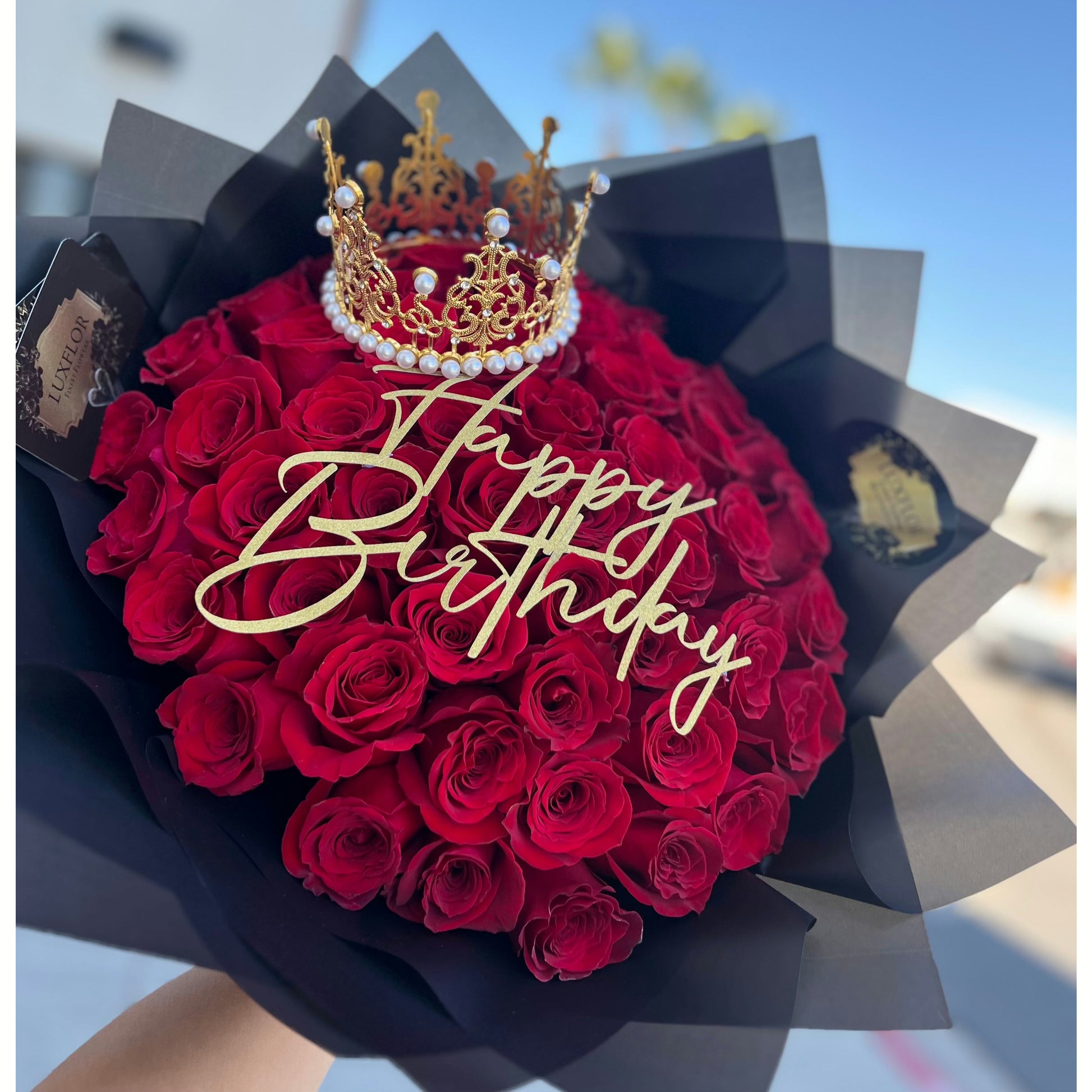 50 Rose Bouquet Wrap – LuxFlor Flowers
